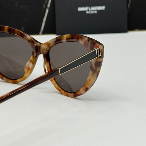 NEW SL M81 004 SAINT LAURENT BROWN GREY WOMEN SLM81 SAINT LAURENT SUNGLASSES - Picture 8 of 11